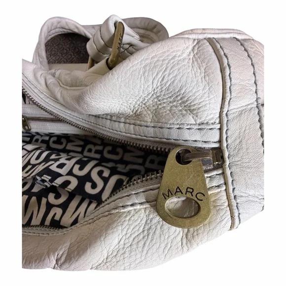 Marc Jacobs Vintage White Leather Handbag Y2k - Picture 8 of 11
